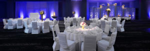 wedding set up at the banquet space in West Chester Ohio